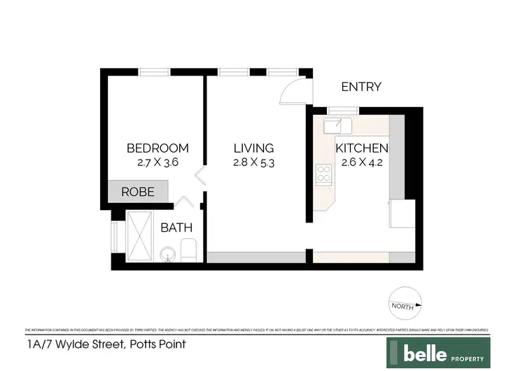 Floorplan of Homely apartment listing, 1A/7 Wylde Street, Potts Point NSW 2011
