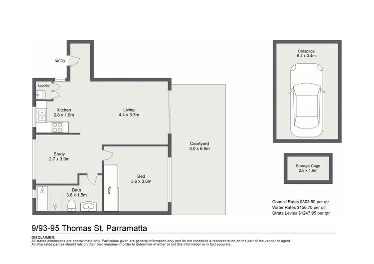 Floorplan of Homely apartment listing, 9/93-95 Thomas Street, Parramatta NSW 2150