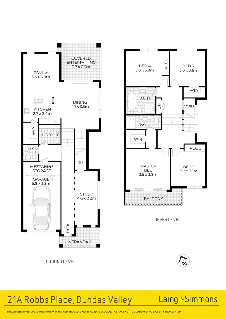Floorplan of Homely semi-detached listing, 21A Robbs Place, Dundas Valley NSW 2117