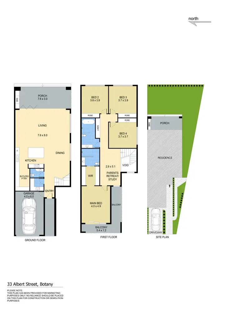 Floorplan of Homely semi-detached listing, 33 Albert Street, Botany NSW 2019
