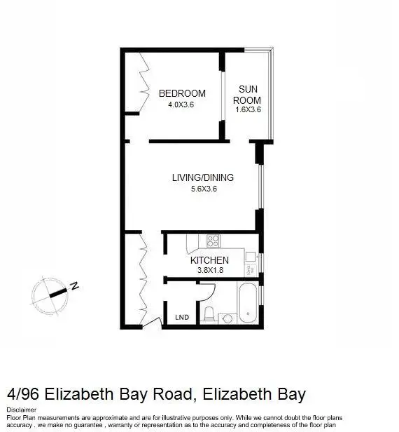 Floorplan of Homely apartment listing, 4/96 Elizabeth Bay Road, Elizabeth Bay NSW 2011
