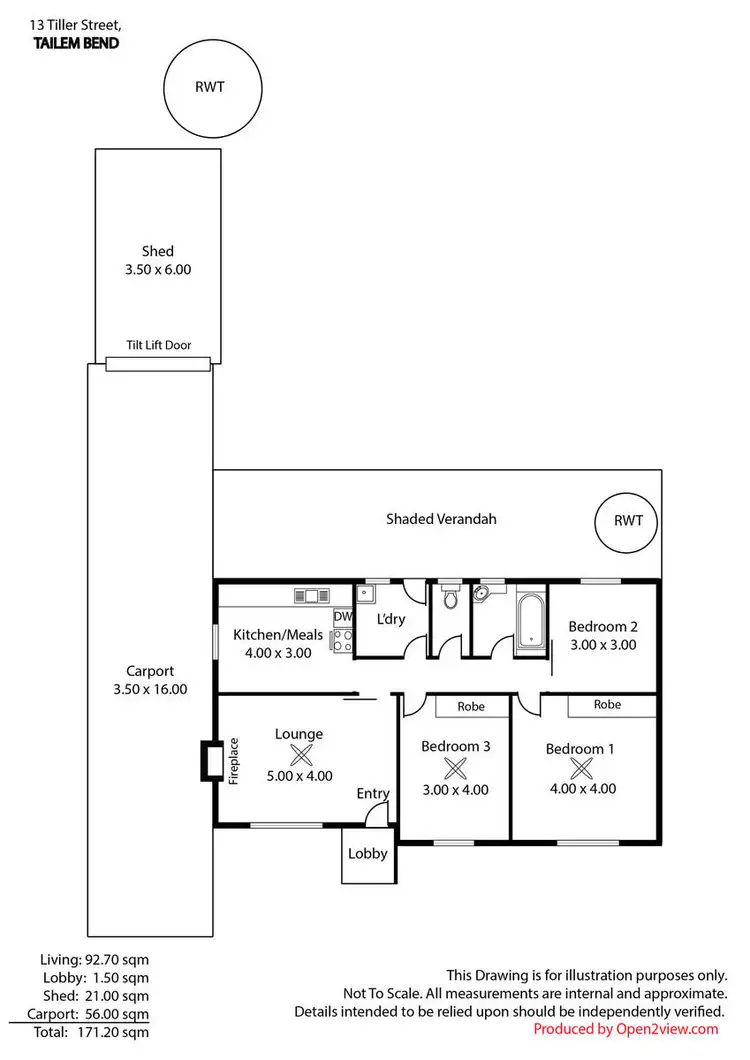 Floorplan of Homely house listing, 13 Tiller Street, Tailem Bend SA 5260