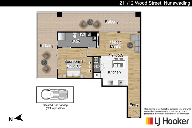 Floorplan of Homely unit listing, 211/12 Wood Street, Nunawading VIC 3131