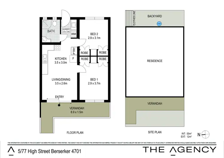 Floorplan of Homely unit listing, 5/77 High Street, Berserker QLD 4701