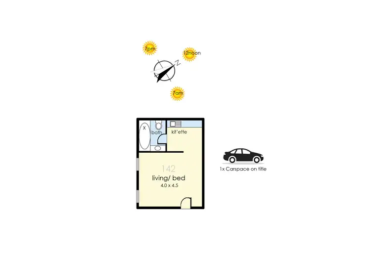 Floorplan of Homely studio listing, 142/325 Nepean Highway, Frankston VIC 3199