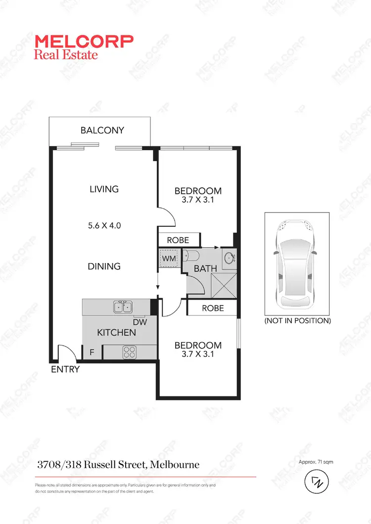 Floorplan of Homely apartment listing, 3708/318 Russell Street, Melbourne VIC 3000