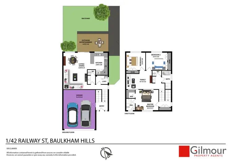 Floorplan of Homely townhouse listing, 1/42 Railway Street, Baulkham Hills NSW 2153
