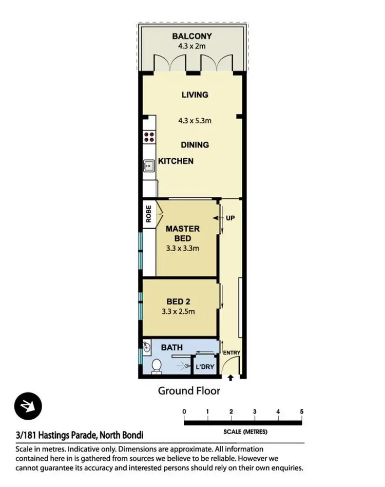 Floorplan of Homely apartment listing, 3/181 Hastings Parade, North Bondi NSW 2026