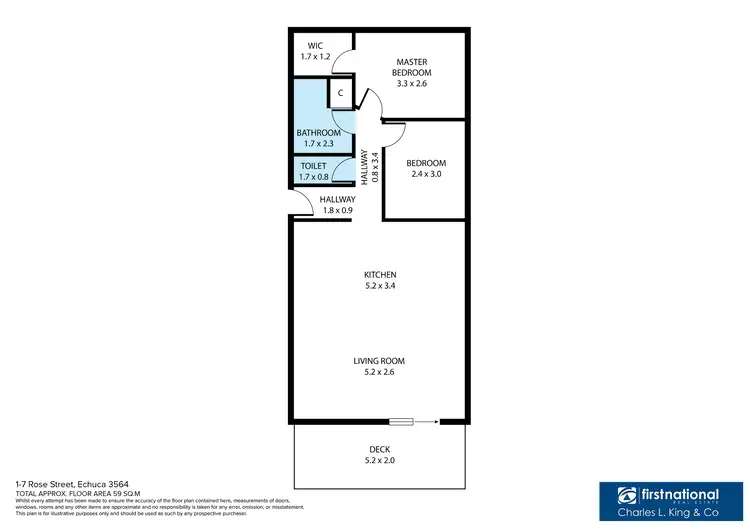 Floorplan of Homely unit listing, 1 Rose Street, Echuca VIC 3564