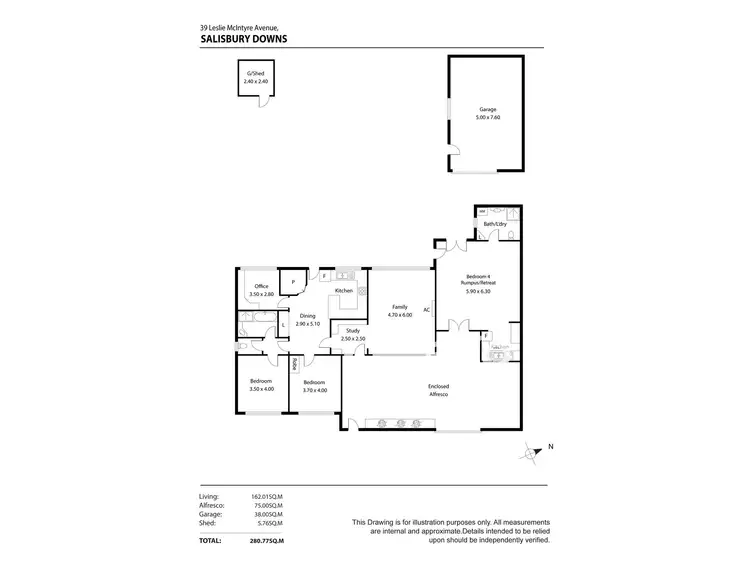Floorplan of Homely house listing, 39 Leslie Mcintyre Ave, Salisbury Downs SA 5108
