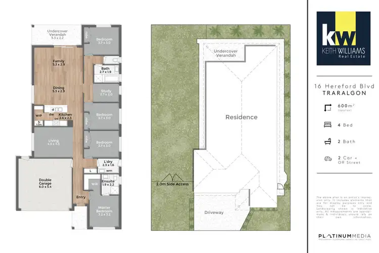 Floorplan of Homely house listing, 16 Hereford Boulevard, Traralgon VIC 3844