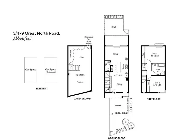 Floorplan of Homely townhouse listing, 3/479-487 Great North Road, Abbotsford NSW 2046