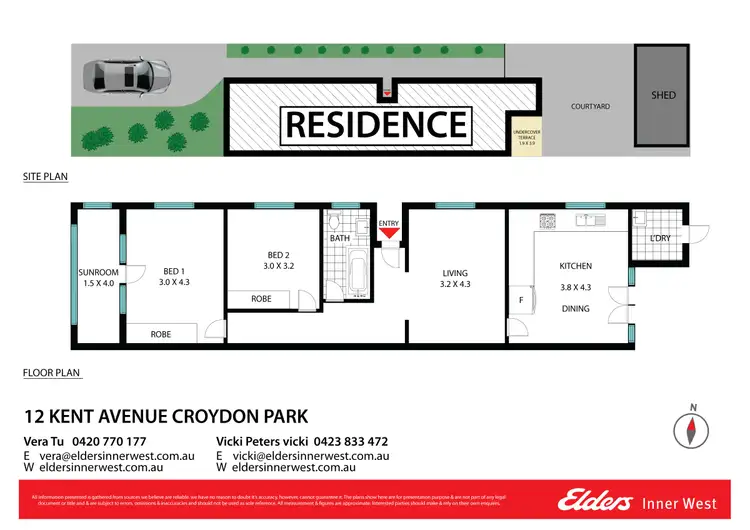 Floorplan of Homely semi-detached listing, 12 Kent Avenue, Croydon Park NSW 2133