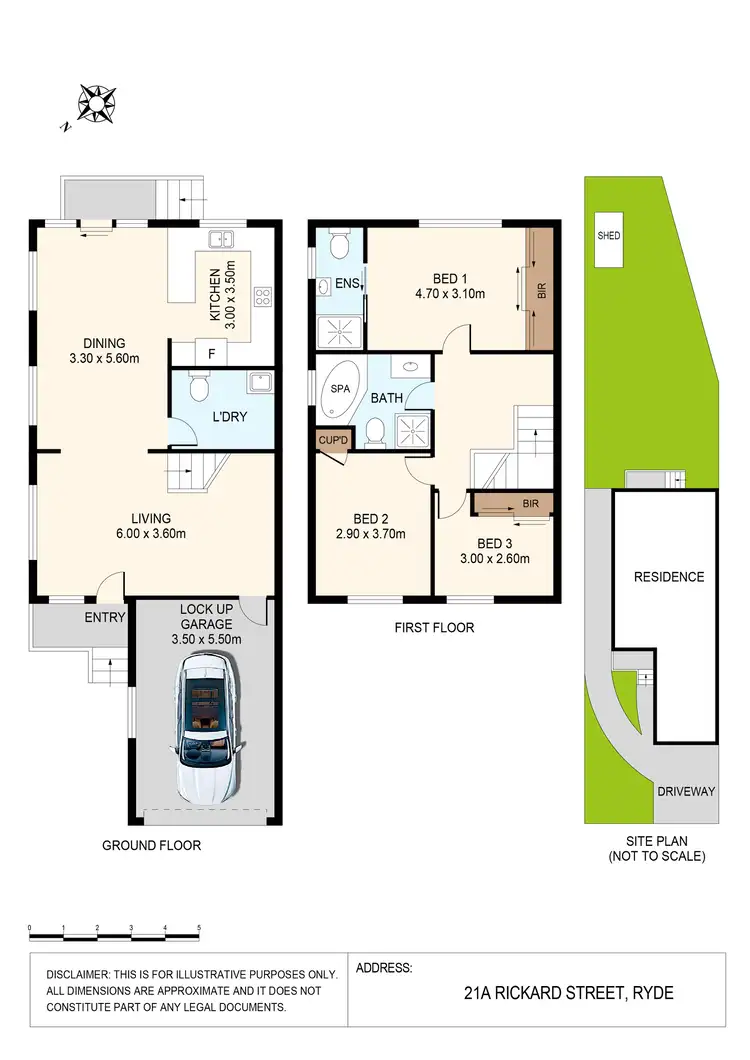 Floorplan of Homely semi-detached listing, 21A Rickard Street, Ryde NSW 2112
