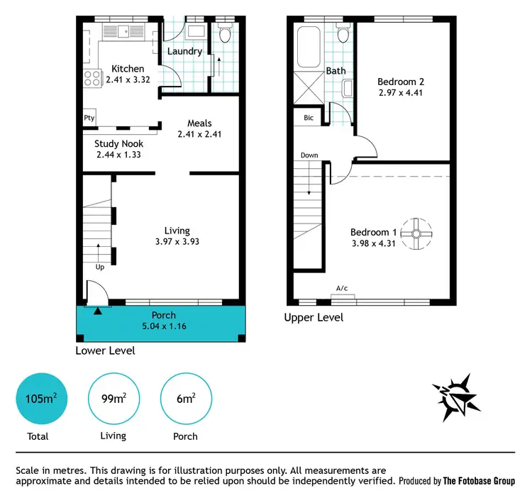 Floorplan of Homely townhouse listing, 3/97 Young Street, Parkside SA 5063