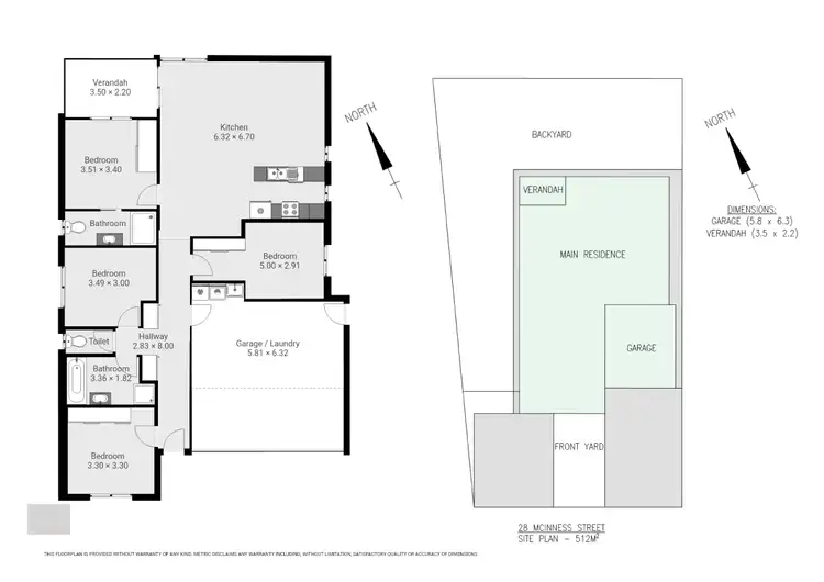 Floorplan of Homely house listing, 28 McInness Street, Whyalla Jenkins SA 5609