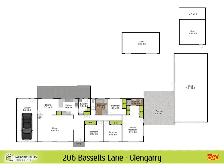 Floorplan of Homely house listing, 206 Bassetts Lane, Glengarry VIC 3854