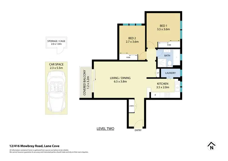 Floorplan of Homely apartment listing, 12/416 Mowbray Road, Lane Cove NSW 2066