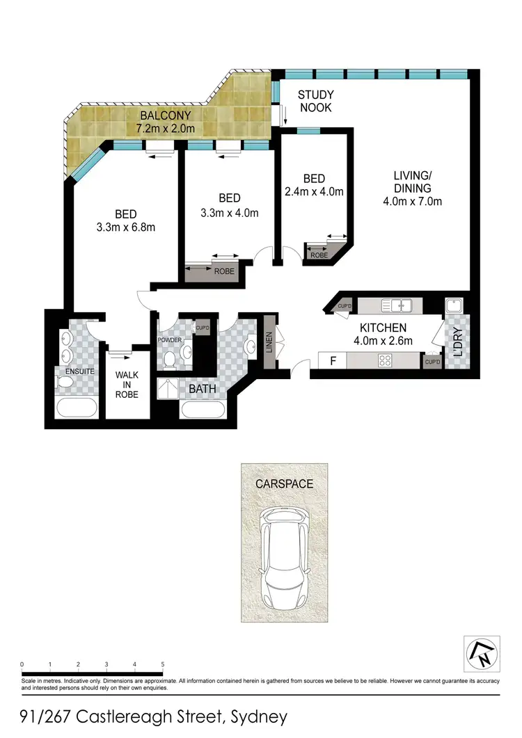 Floorplan of Homely apartment listing, Level 28/267 Castereagh Street, Sydney NSW 2000
