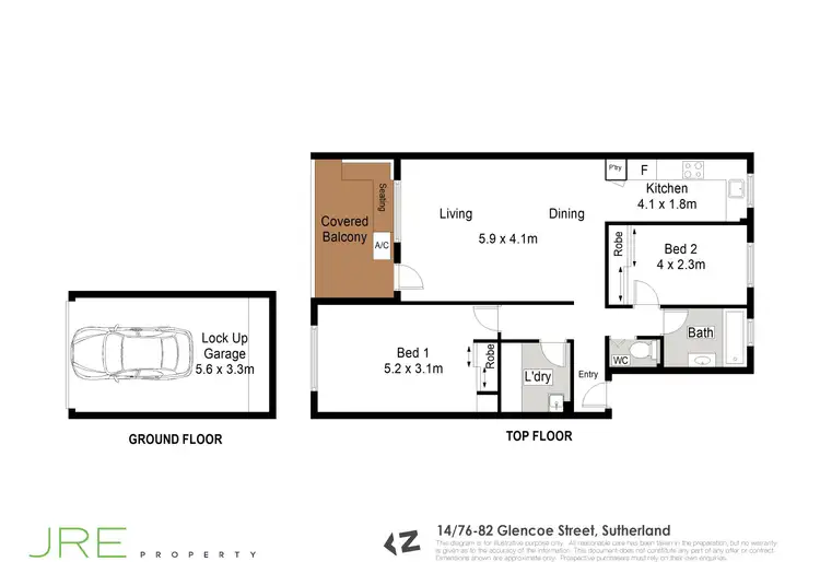 Floorplan of Homely unit listing, 14/76-82 Glencoe Street, Sutherland NSW 2232