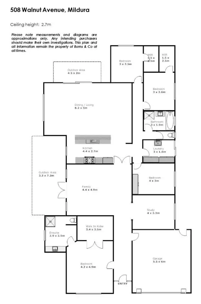 Floorplan of Homely house listing, 508 Walnut Avenue, Mildura VIC 3500