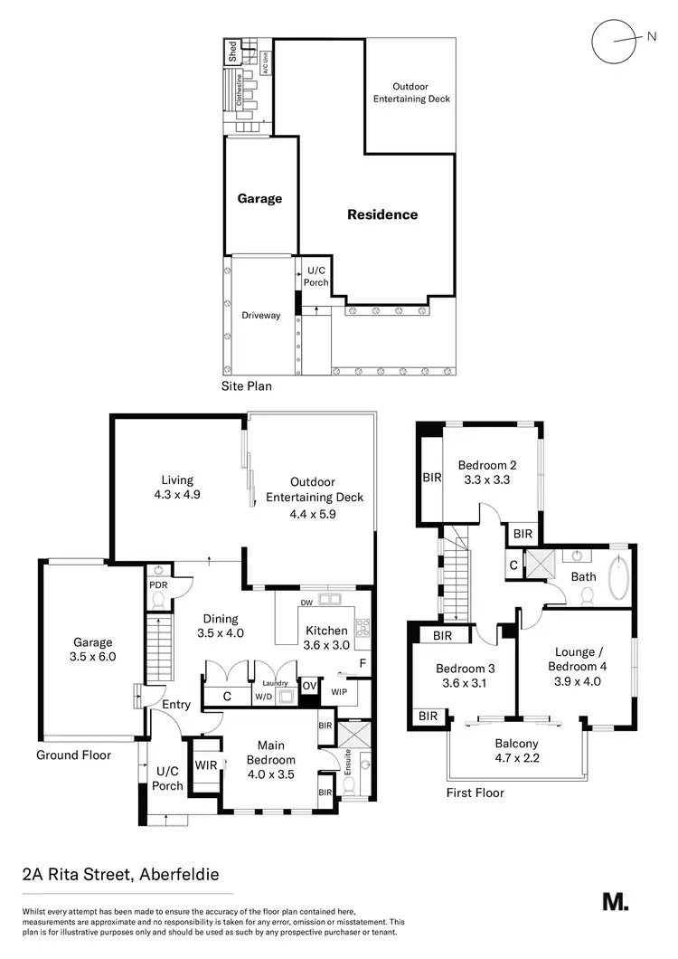 Floorplan of Homely townhouse listing, 2A Rita Street, Aberfeldie VIC 3040
