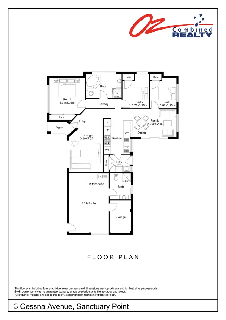 Floorplan of Homely house listing, 3 Cessna Avenue, Sanctuary Point NSW 2540