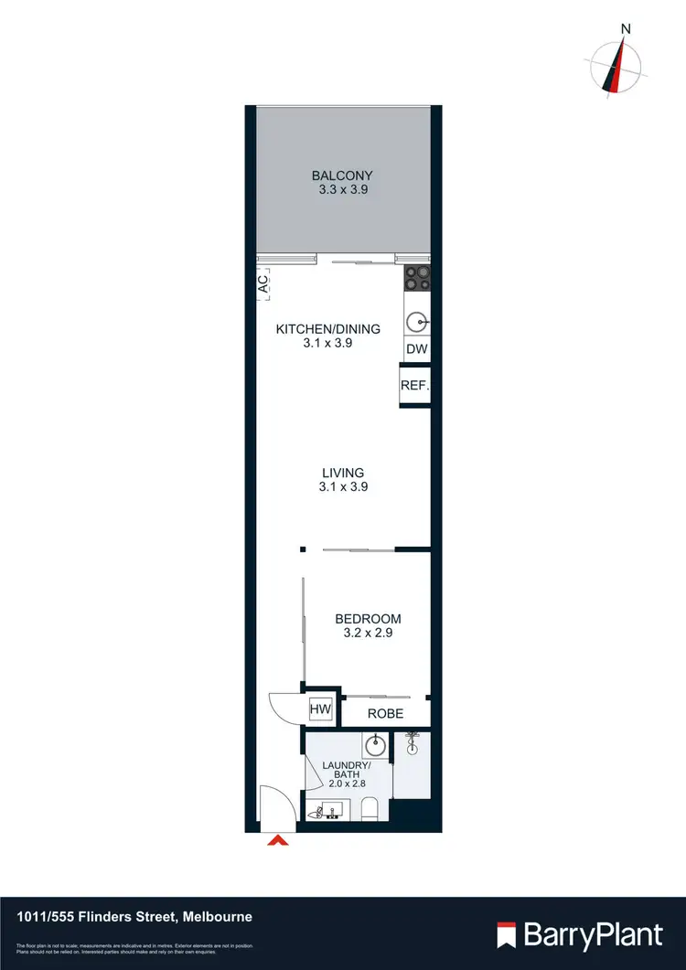 Floorplan of Homely apartment listing, 1011/555 Flinders Street, Melbourne VIC 3000