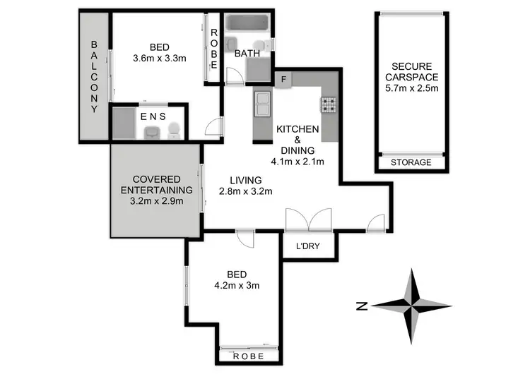 Floorplan of Homely unit listing, 301/42 Toongabbie Road, Toongabbie NSW 2146