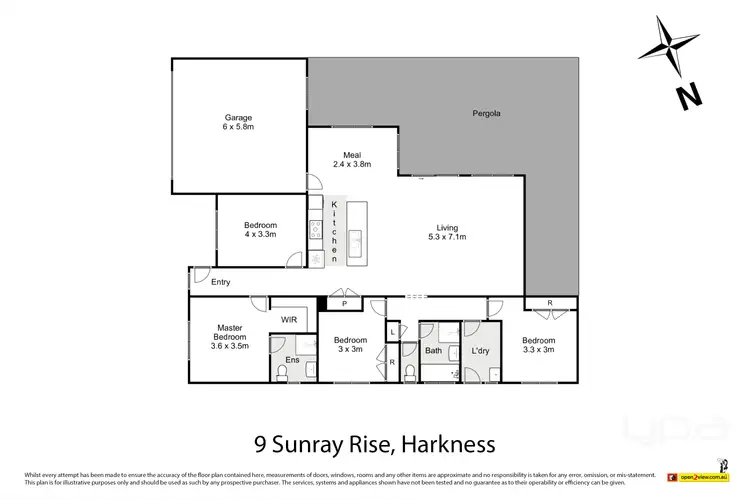 Floorplan of Homely house listing, 9 Sunray Rise, Harkness VIC 3337