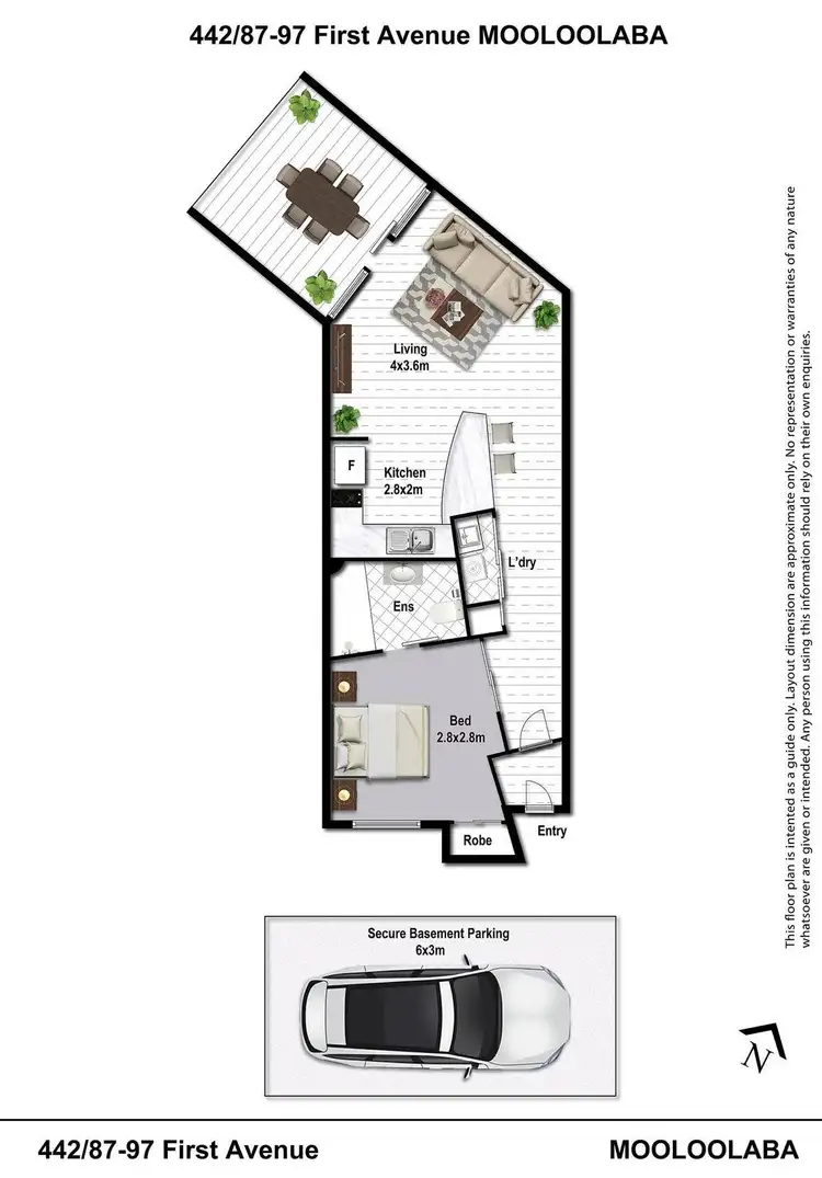 Floorplan of Homely unit listing, 442/87-97 First Avenue, Mooloolaba QLD 4557