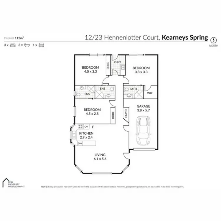 Floorplan of Homely townhouse listing, 12/23 Hennenlotter Court, Kearneys Spring QLD 4350