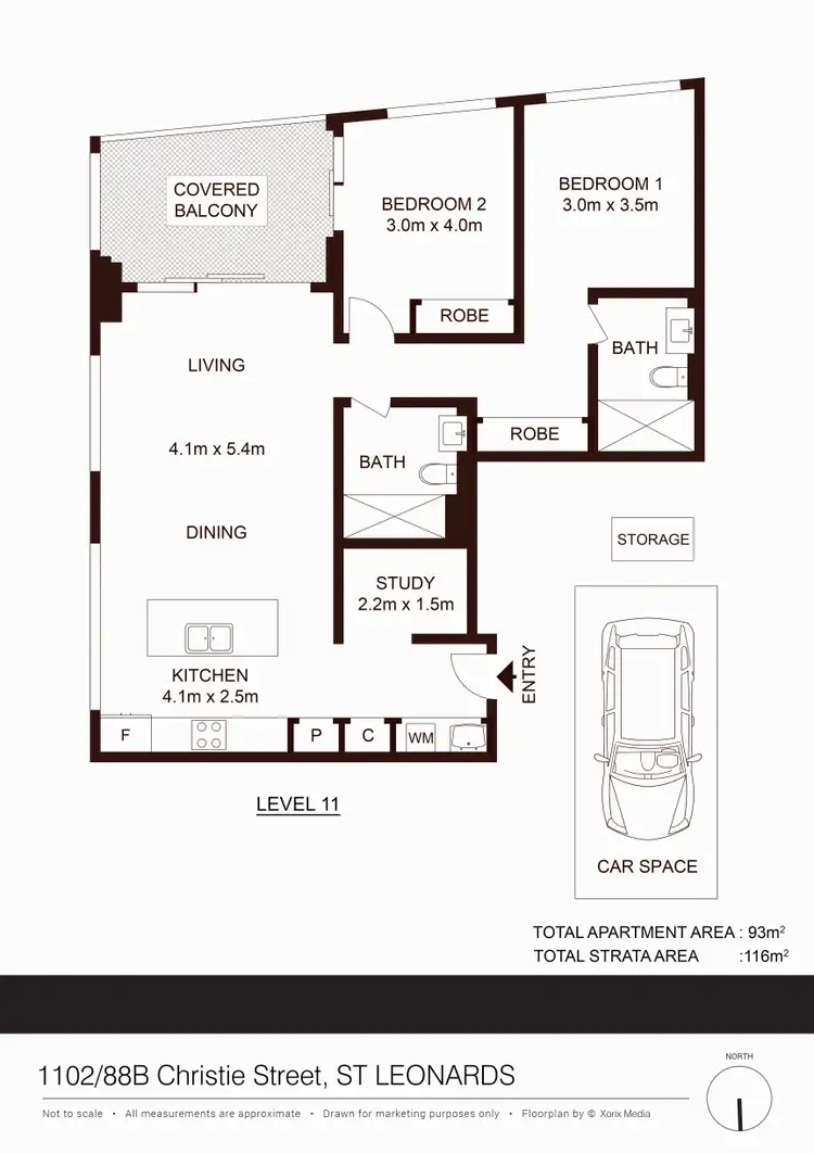 Floorplan of Homely apartment listing, 1102/88B Christie Street, St Leonards NSW 2065