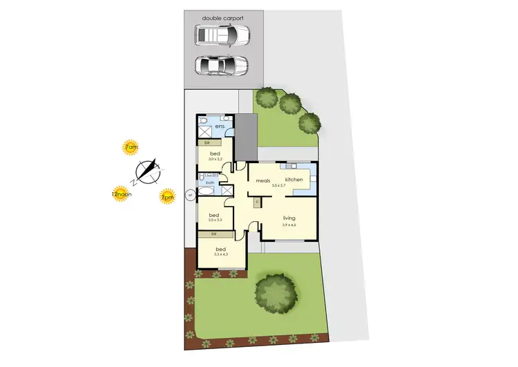 Floorplan of Homely house listing, 1/3 Bouvardia Crescent, Frankston North VIC 3200