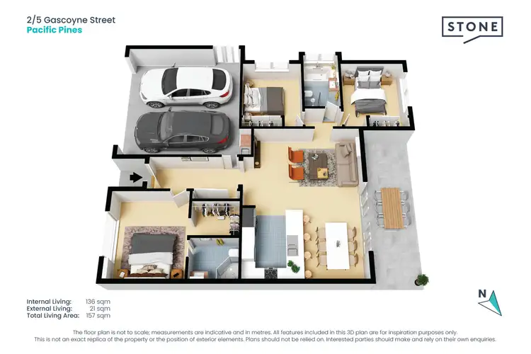 Floorplan of Homely semi-detached listing, 2/5 Gascoyne Street, Pacific Pines QLD 4211
