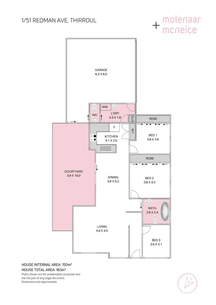 Floorplan of Homely villa listing, 1/51 Redman Avenue, Thirroul NSW 2515