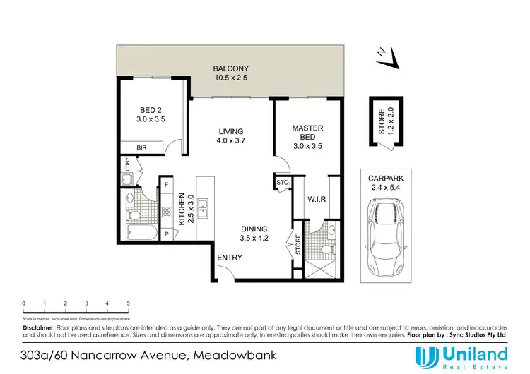 Floorplan of Homely apartment listing, 303A/60 Nancarrow Avenue, Meadowbank NSW 2114