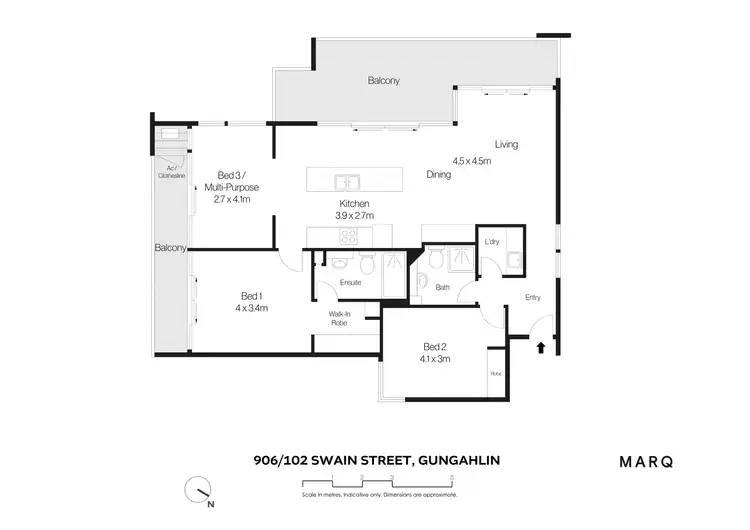 Floorplan of Homely apartment listing, 906/102 Swain Street, Gungahlin ACT 2912