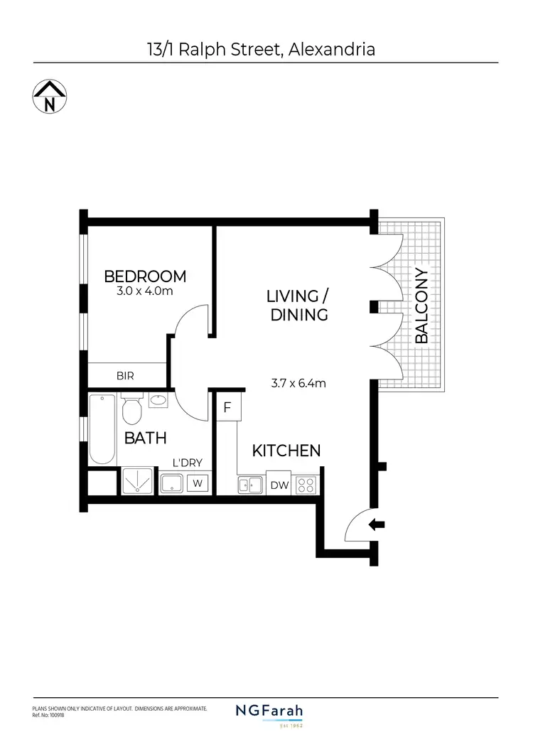 Floorplan of Homely apartment listing, 13/1 Ralph Street, Alexandria NSW 2015