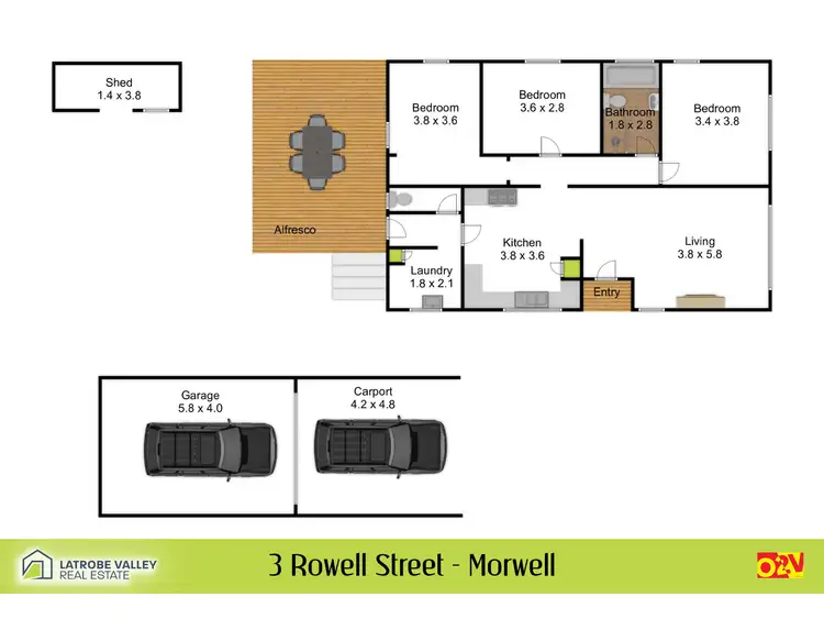 Floorplan of Homely house listing, 3 Rowell Street, Morwell VIC 3840