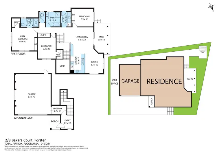Floorplan of Homely townhouse listing, 2/3 Bakara Court, Forster NSW 2428
