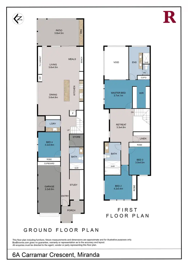 Floorplan of Homely semi-detached listing, 6A Carramar Crescent, Miranda NSW 2228