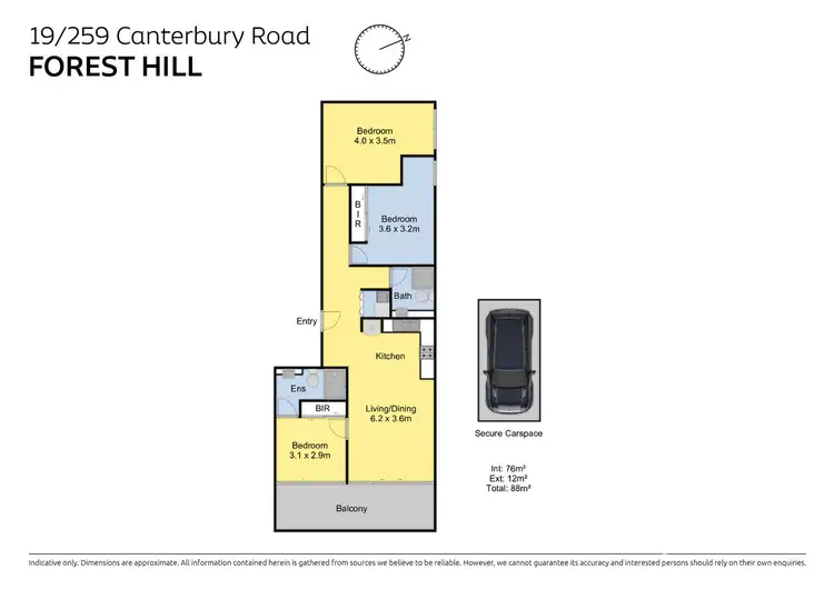 Floorplan of Homely apartment listing, 19/259 Canterbury Road, Forest Hill VIC 3131