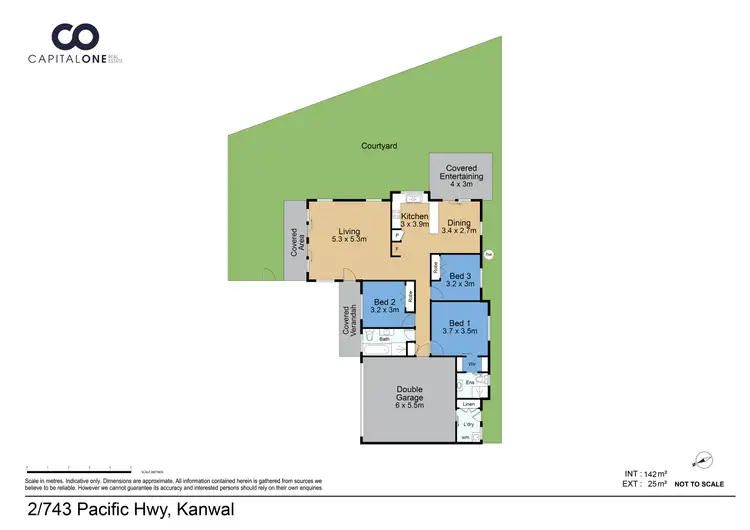 Floorplan of Homely semi-detached listing, 743B Pacific Highway, Kanwal NSW 2259