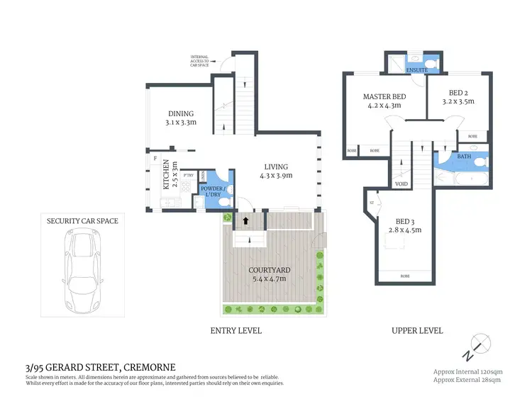 Floorplan of Homely townhouse listing, 3/95 Gerard Street, Cremorne NSW 2090