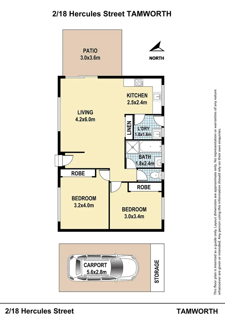 Floorplan of Homely unit listing, 2/18 Hercules Street, Tamworth NSW 2340