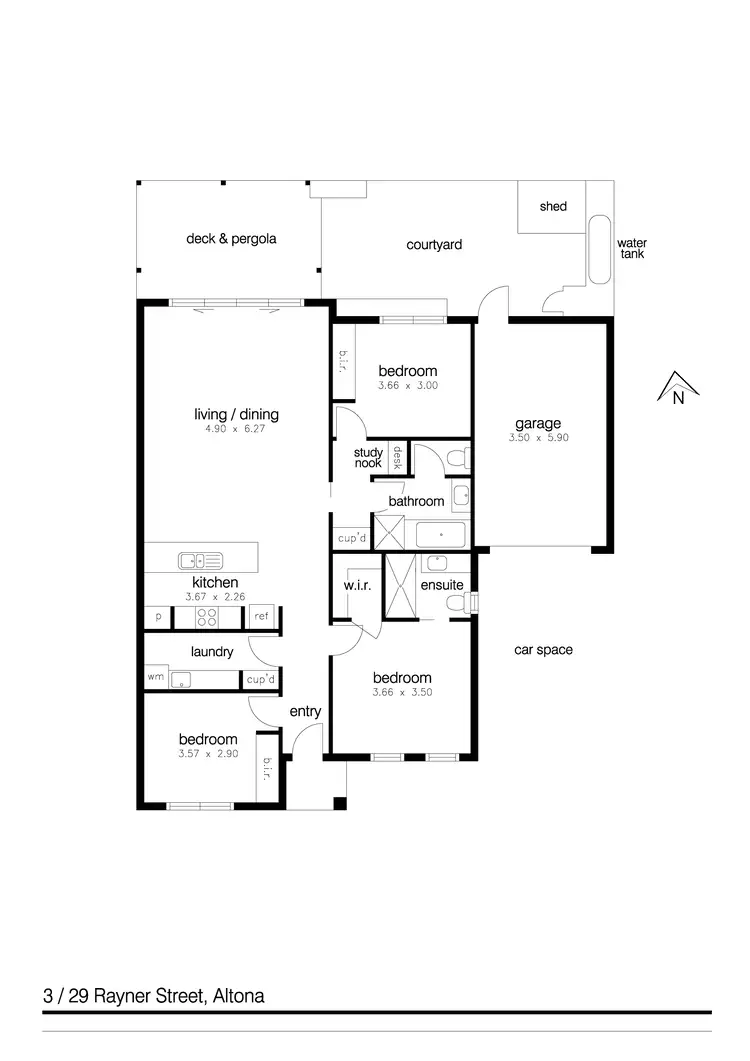 Floorplan of Homely unit listing, 3/29 Rayner Street, Altona VIC 3018