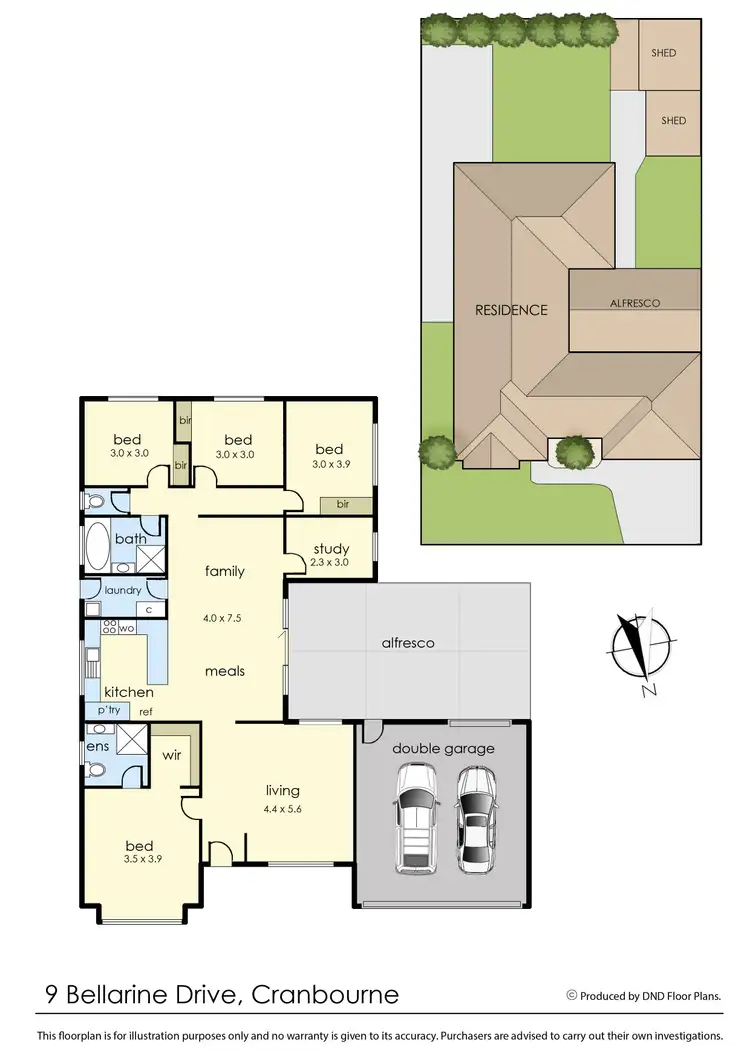 Floorplan of Homely house listing, 9 Bellarine Drive, Cranbourne VIC 3977