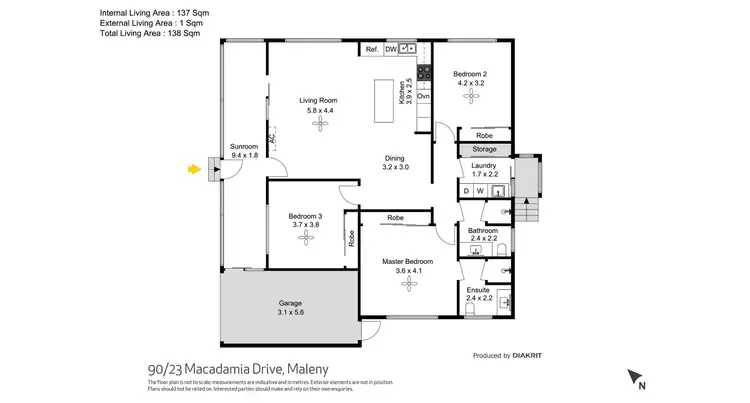 Floorplan of Homely villa listing, 90/23 Macadamia Drive, Maleny QLD 4552
