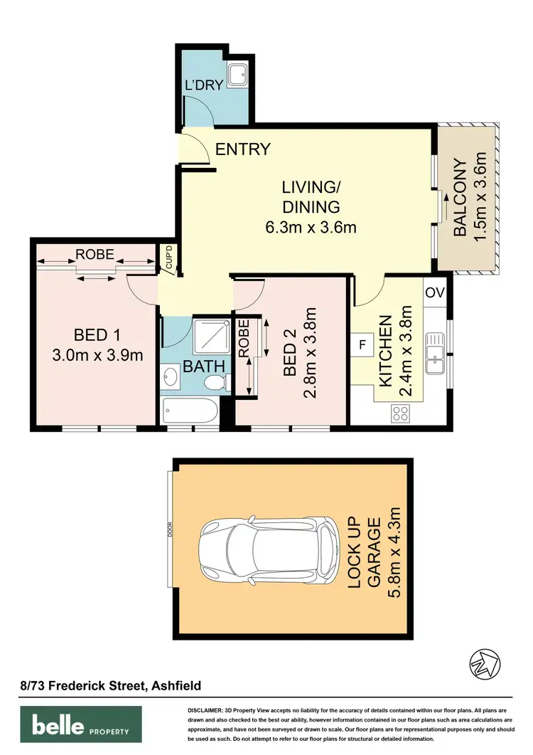 Floorplan of Homely unit listing, 8/73-77 Frederick Street, Ashfield NSW 2131
